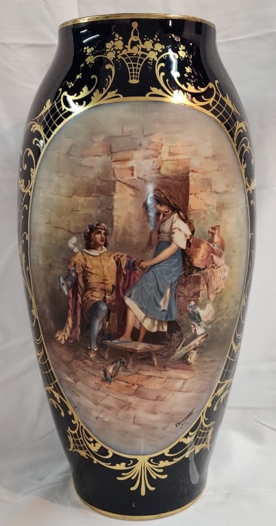 Vintage 18" Signed French Limoges Porcelain Vase (1 of 11)