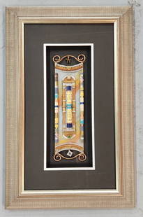 Artist Signed Unique Framed Mixed Media Wall Art: Unique artist signed and framed mixed media wall art. Approximately 27"h x 16.5"w. Photos are considered part of the condition and description. Y