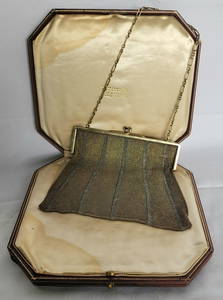 Antique Tiffany & Co. 14k Gold Mesh Purse w/Sapphire Accents