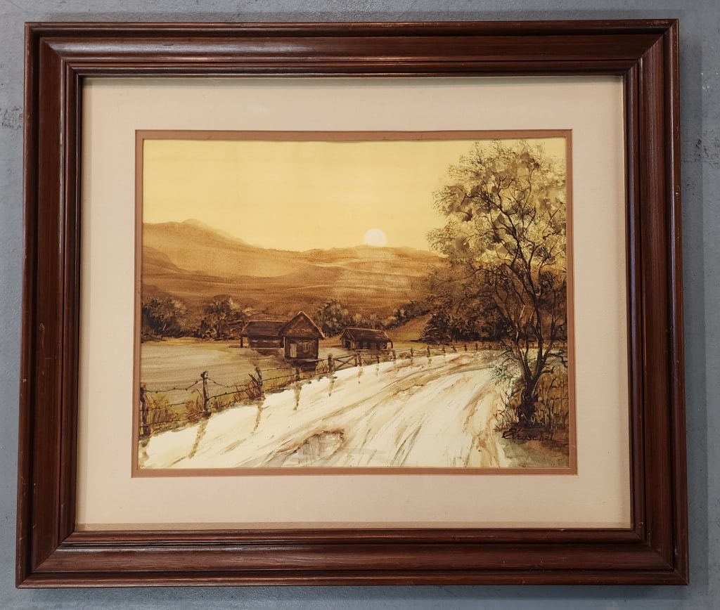 Vintage Signed Edith Kraschel Watercolor Painting (1 of 5)