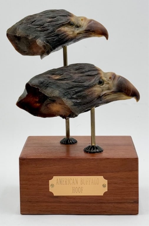 Artist Signed Carved Buffalo Hooves Sculpture (1 of 15)