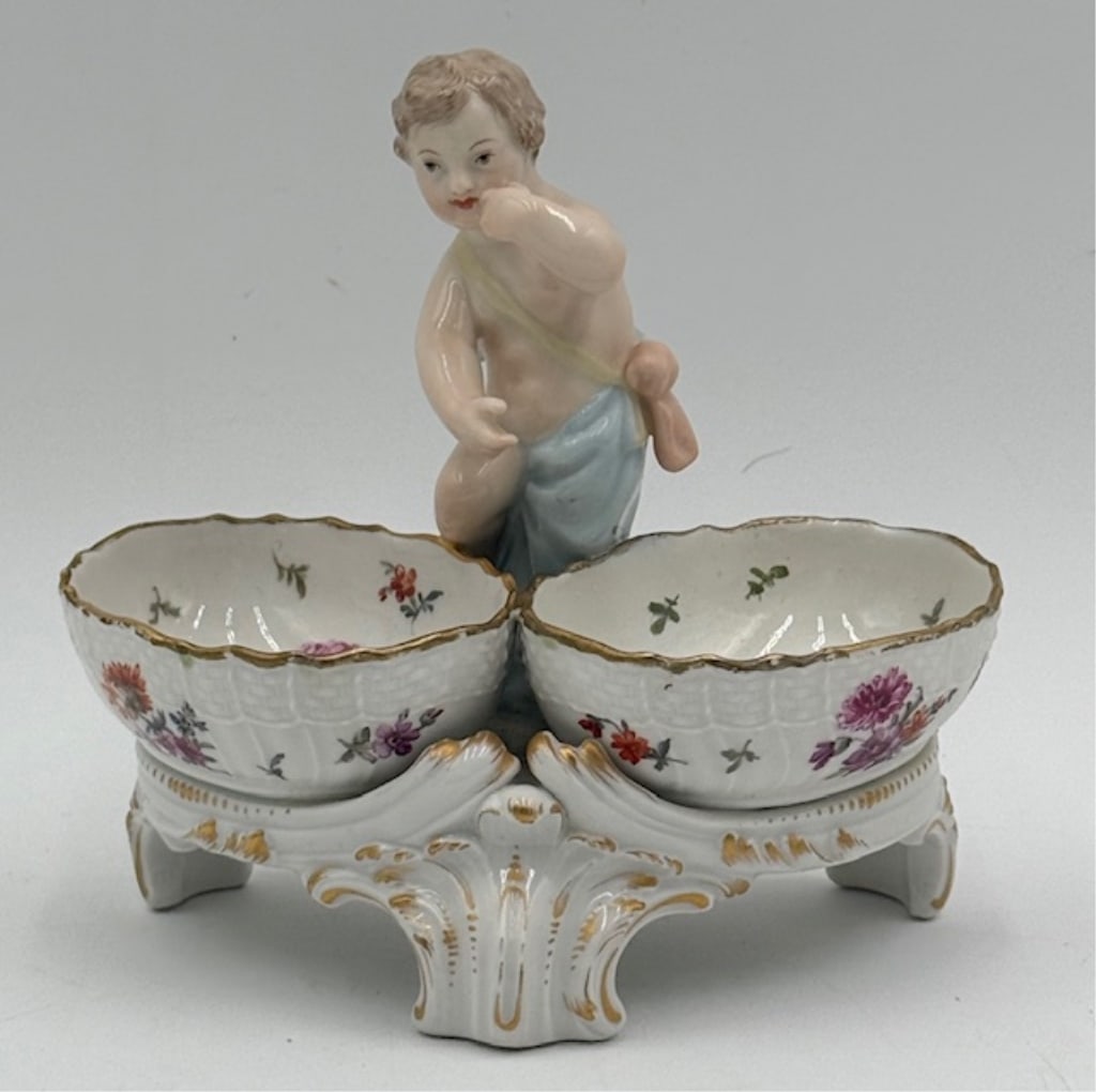 Antique KPM Hand Painted Double Salt Dish (1 of 11)