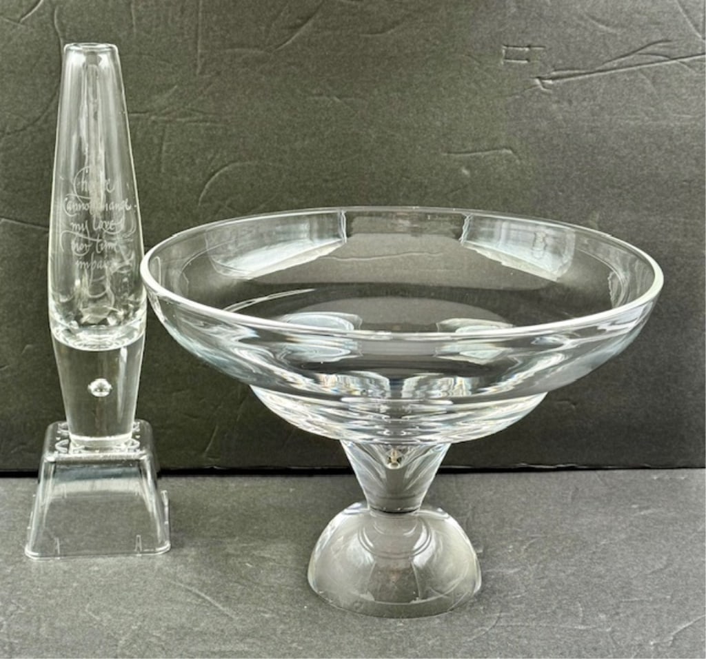 Pair of Beautiful Steuben Crystal Art Glass Pieces (1 of 13)