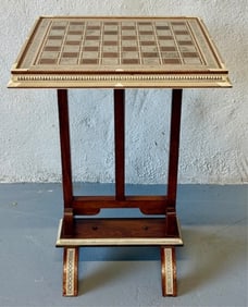 Beautiful Hand Made M.O.P. Inlay Chess Table