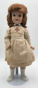 Antique 18"Composition Red Cross Nurse Doll