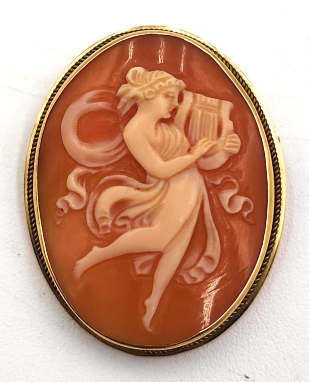 Vintage 18k Cameo Brooch - 3.4g TW (1 of 5)