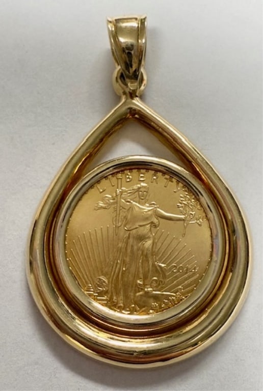 $5 American Gold Eagle Coin 14k Pendant- 5.9g (1 of 8)