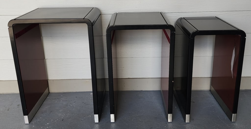 David Easton by Henredon Black Nesting Tables (1 of 10)