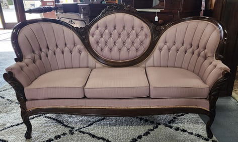 Vintage Kimball Victorian Mahogany Settee