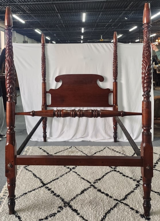 19th Century American Empire Acanthus Poster Bed (1 of 4)