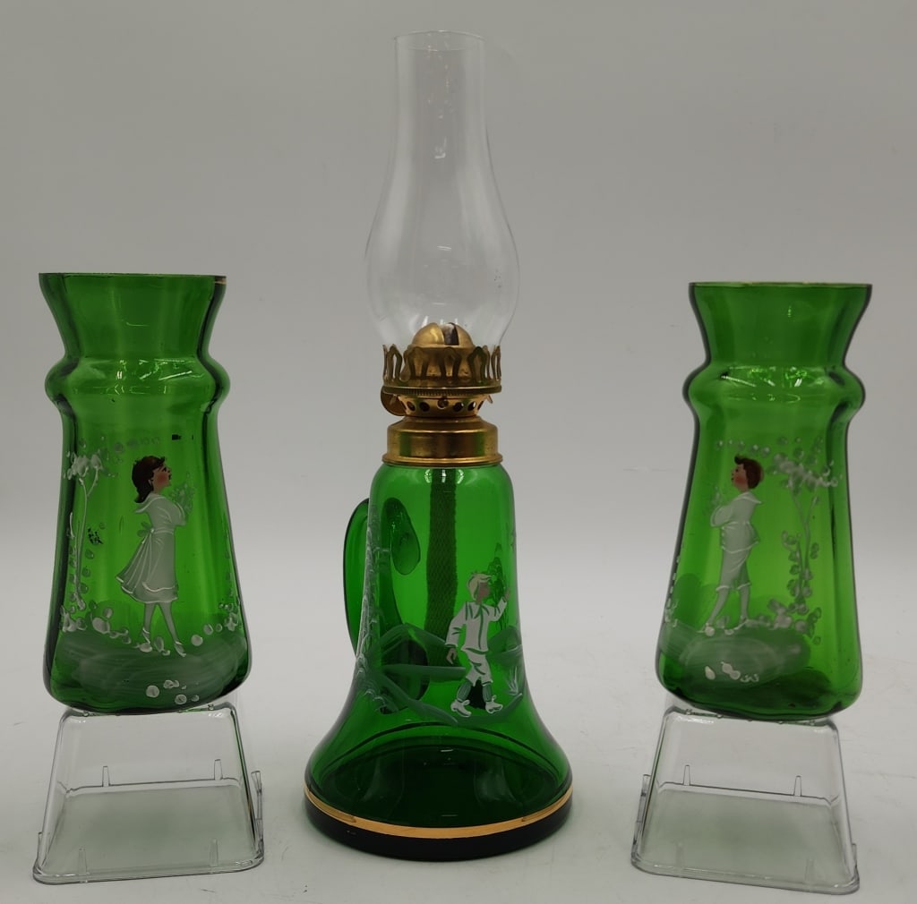 3pc Hand Painted Mary Gregory Collectibles (1 of 9)