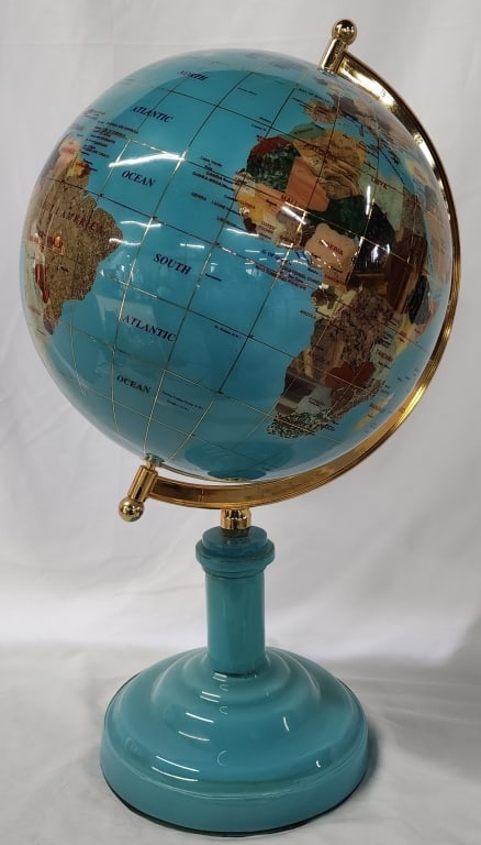 Beautiful World Globe w. Semi Precious Gemstones (1 of 8)