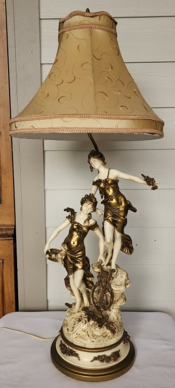 L&F Moreau Art Nouveau French Figural Lamp (1 of 9)