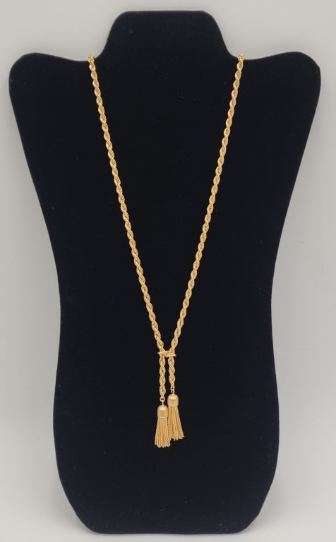 Vintage 18k Rope Chain with Tassel Ends - 27.6g (1 of 6)