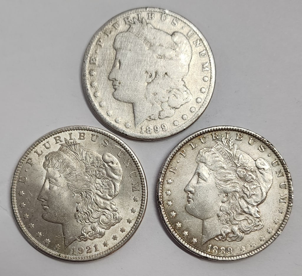 3 Morgan Silver Dollars (1 of 10)