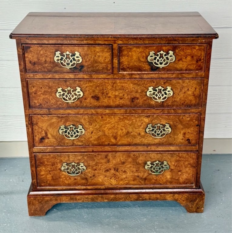 Vintage Southampton Burr Wood Chest of Drawers (1 of 9)