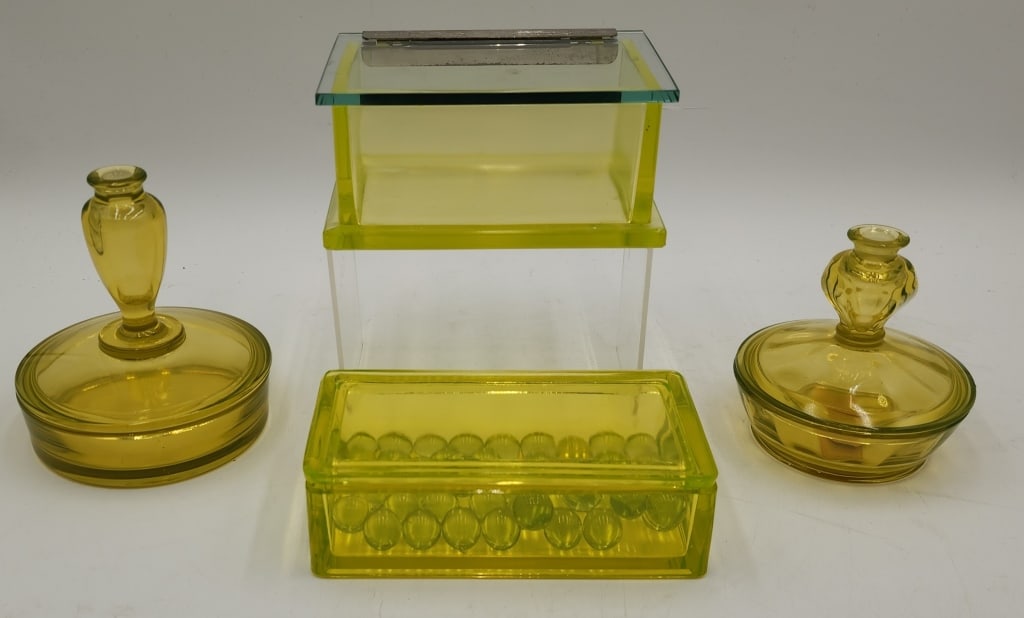 4pc Collection of Assorted Uranium Glass (1 of 9)