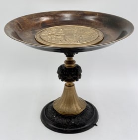 Vintage Neo Classical Bacchus Relief Compote Bowl