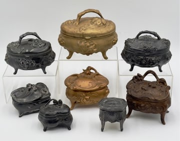 Collection of 8 Vintage Jewelry Caskets
