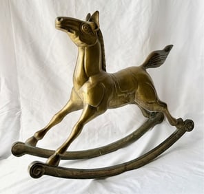 Vintage Solid Brass Rocking Horse