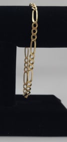 14k Figaro Bracelet - 10.9g