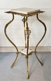 Vintage Brass & Marble Fern Stand