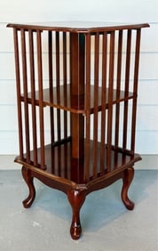 Two Tier Mahogany Rotating Library Bookcase