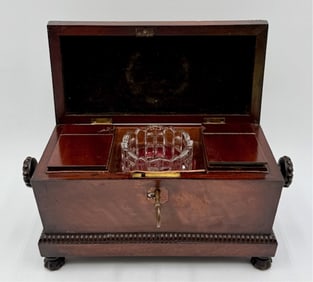 Antique Regency Rosewood Tea Caddy