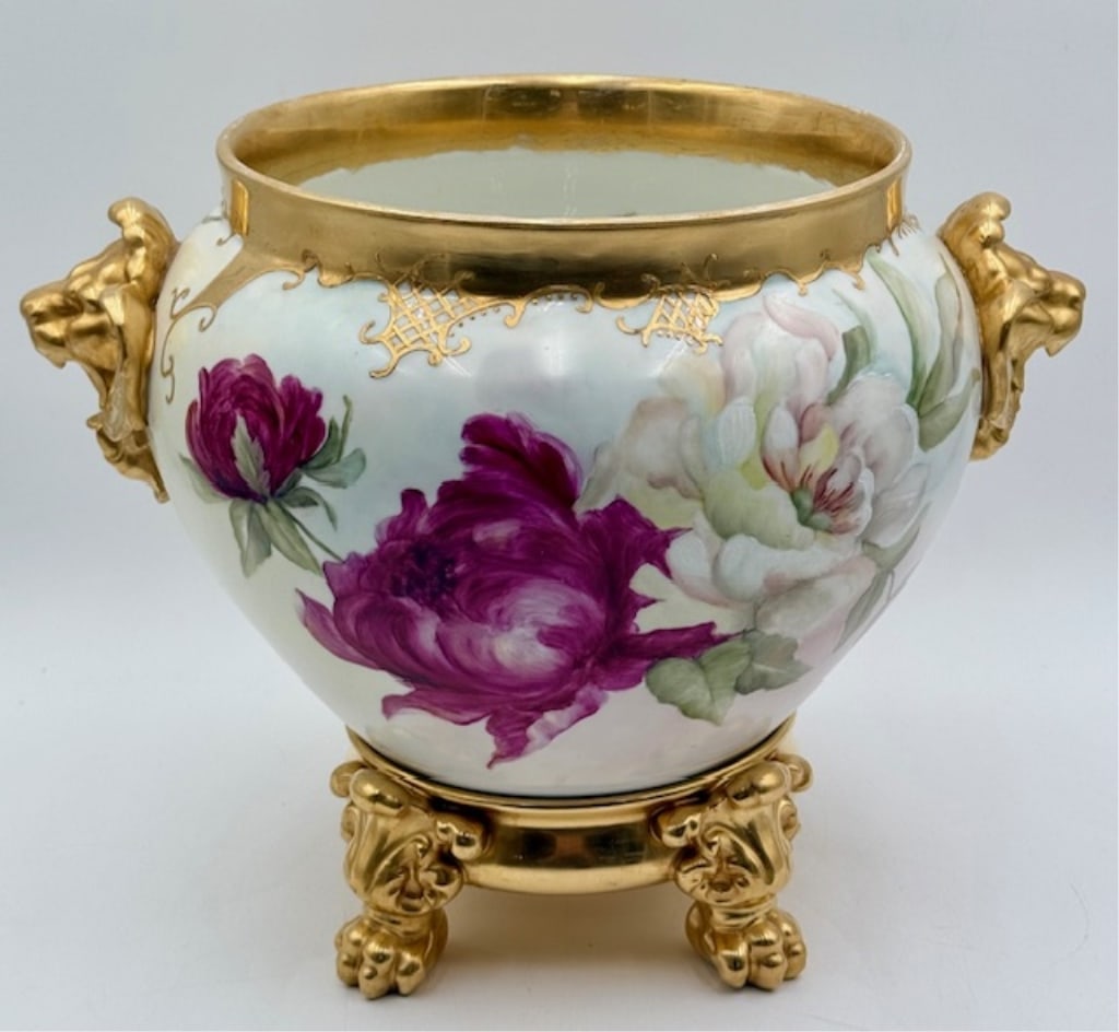 Stunning D&C France Hand Painted Lion Head Planter (1 of 15)