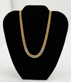 18k Cuban Link Chain with Diamond Accents - 62g