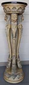 Vintage Neoclassical Lion Pedestal Table