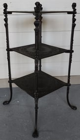 Antique Style Iron Tiered Plant Stand