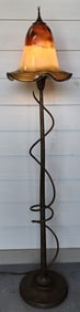 Signed Todd Phillips Quoizel Art Glass Floor Lamp