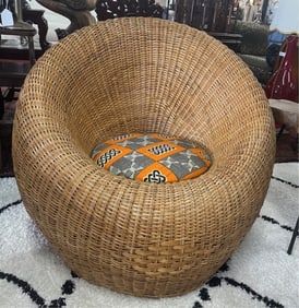 Vintage Rattan Egg Lounge Chair