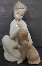Vintage Lladro 'Boy With Dog'