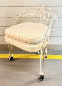 MCM Lucite Vanity Chair on Casters