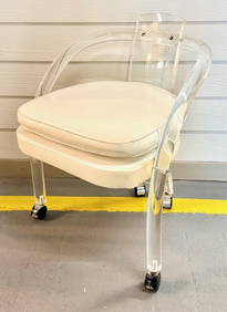 MCM Lucite Vanity Chair on Casters (1 of 13)