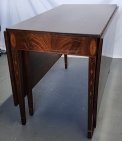 American Federal Inlaid Drop Leaf Dining Table