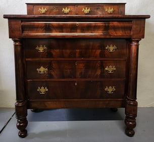 Vintage Flame Mahogany Empire Chest of Drawers