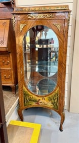 Vintage Louis XV Style Hand Painted Vitrine