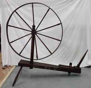 Antique Primitive Colonial Wooden Spinning Wheel