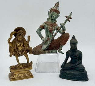 Collection Of 3 Metal Hindu Figures
