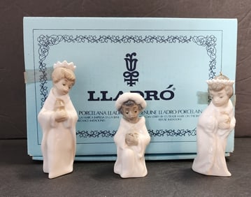 Vintage Lladro Porcelain Nativity Ornaments