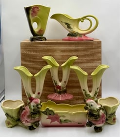 8pc Hull Pottery Woodland Collection