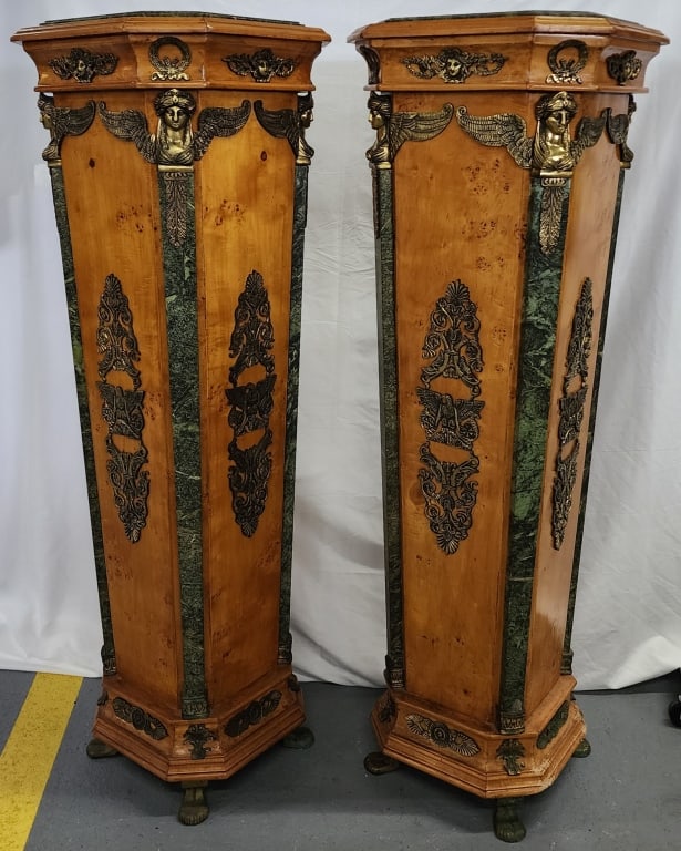French Empire Style Marble Top Pedestals (1 of 10)