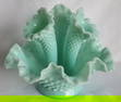 Beautiful Fenton Hobnail Three Horn Epergne