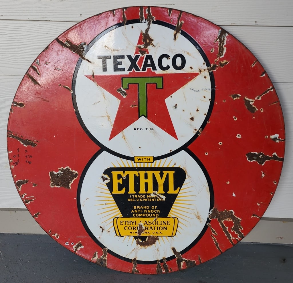 30" Vintage Metal Texaco Sign (1 of 3)