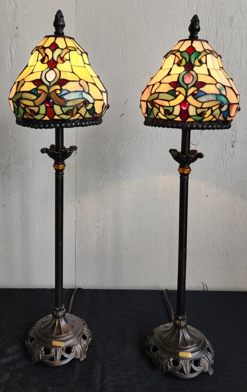 Pr. Antique Roadshow Dale Tiffany Table Lamps (1 of 7)
