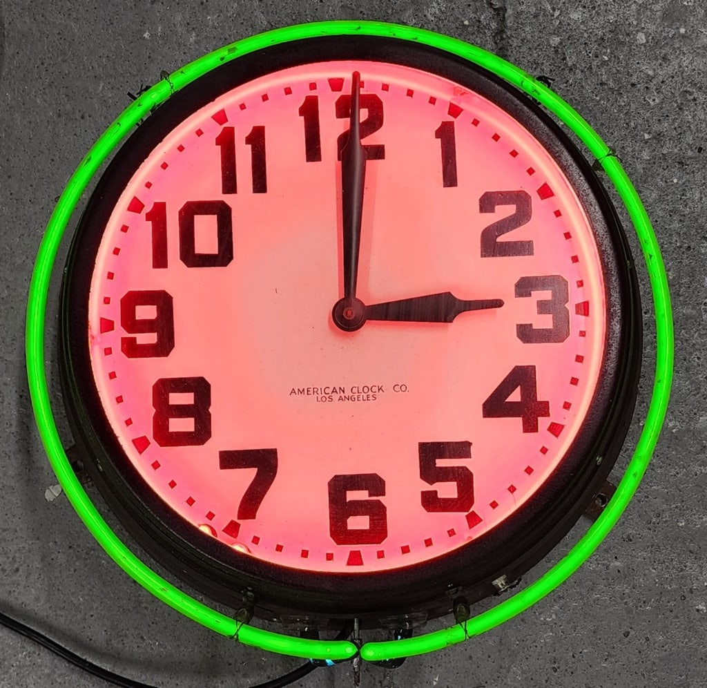 Antique American Clock Co. Double Neon Clock (1 of 7)
