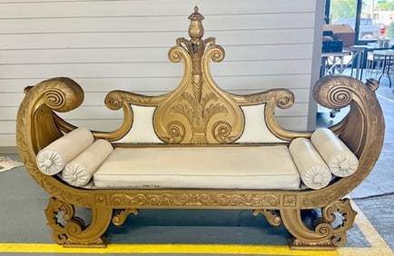 Large Unique Gold Bernadette Bench